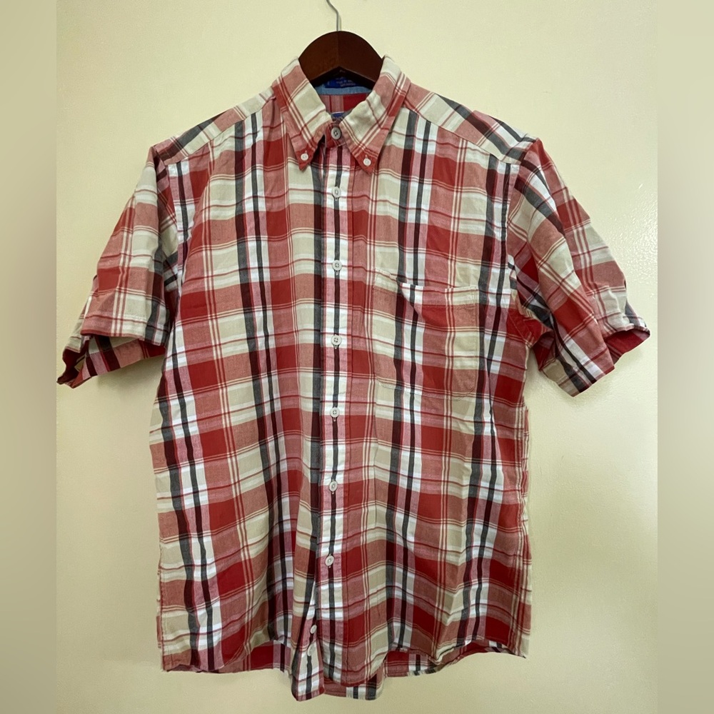 Pendleton Seaside Shirt Mens Size M Button Down Plaid Short Sleeve
